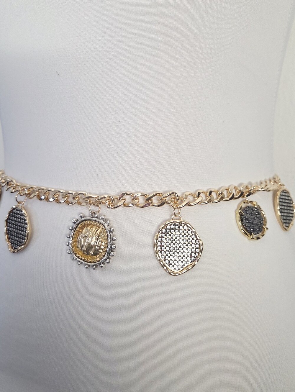 Gold Chain Belt With Coin Decor - Picture 5 of 7